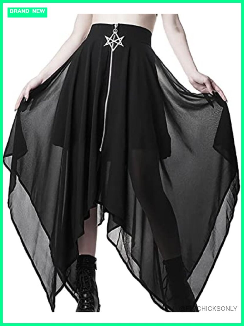 Pleated Tulle Asymmetrical Mesh Midi Skirt High Low Handkerchief Hem